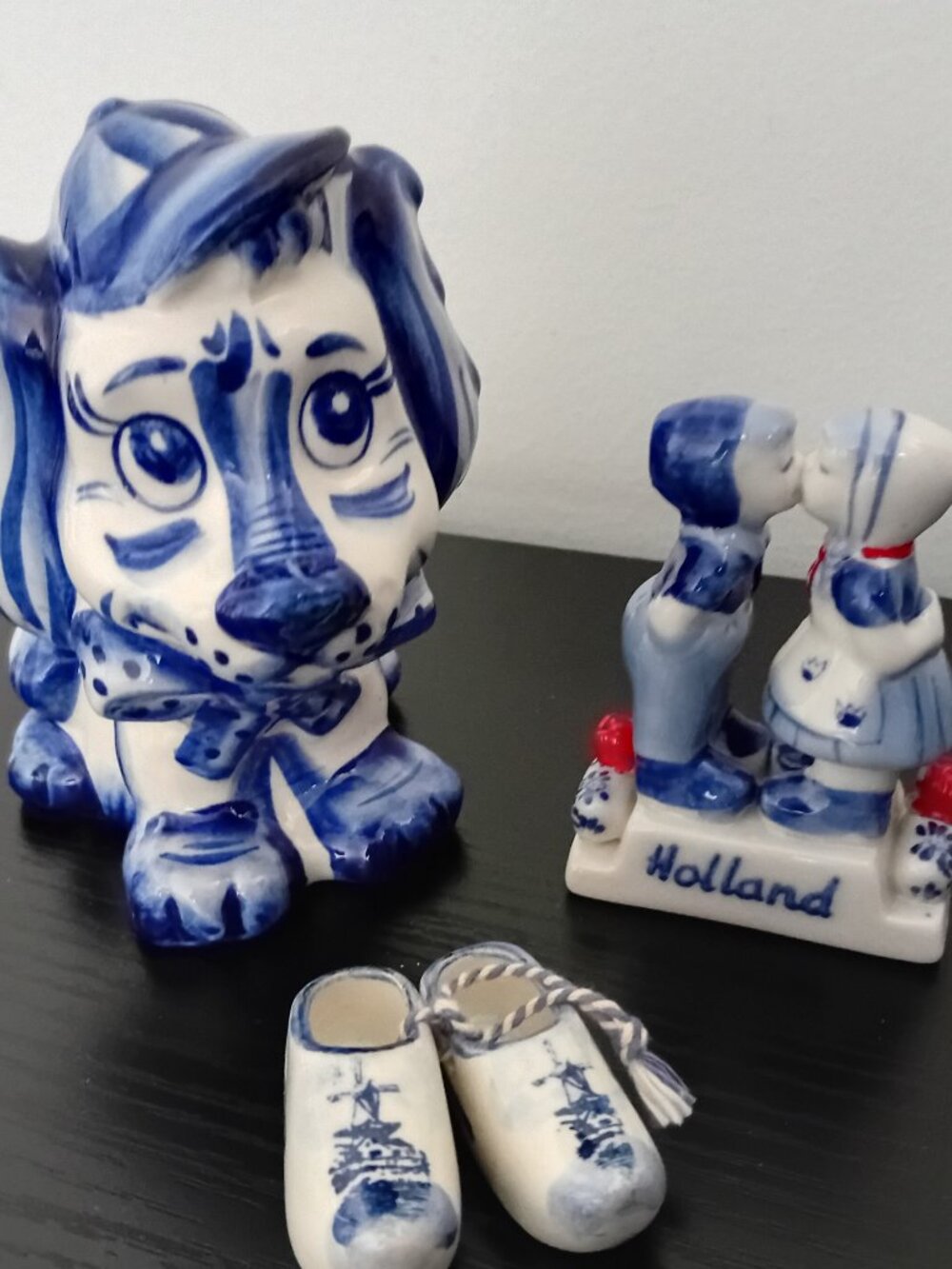 Gzhel, Delfej, and Delft Blue & White Fine Porcelain Figurines Lot Of 3